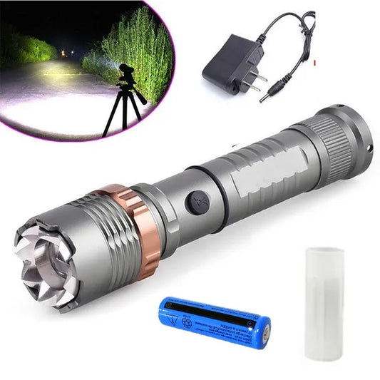 350000000 Lumen Super Bright LED Tactical Flashlight Rechargeable